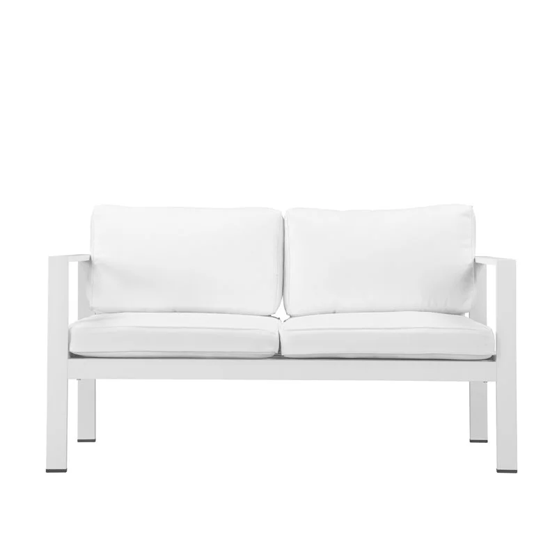 Pangea Home Karen 4-piece Modern Aluminum Frame Outdoor Sofa Set in White