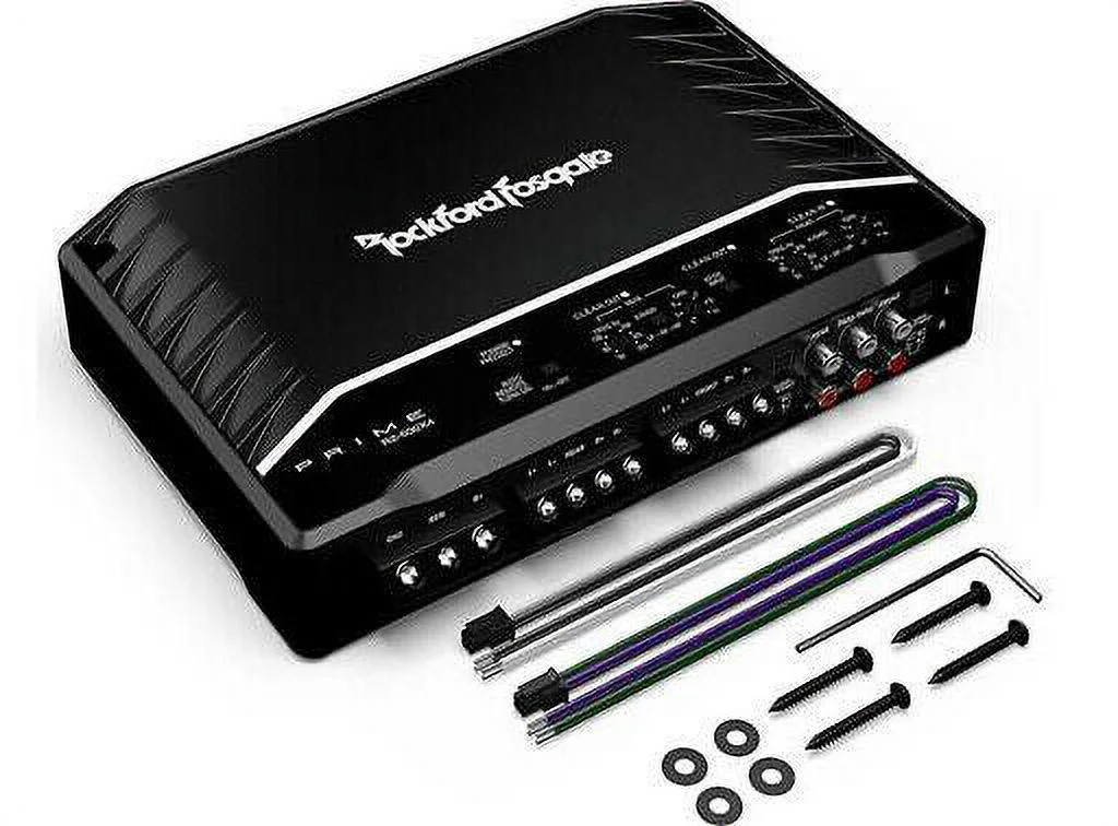 Rockford Fosgate Prime 500W 4-Channel Full Range Class D Amplifier +Install Kit
