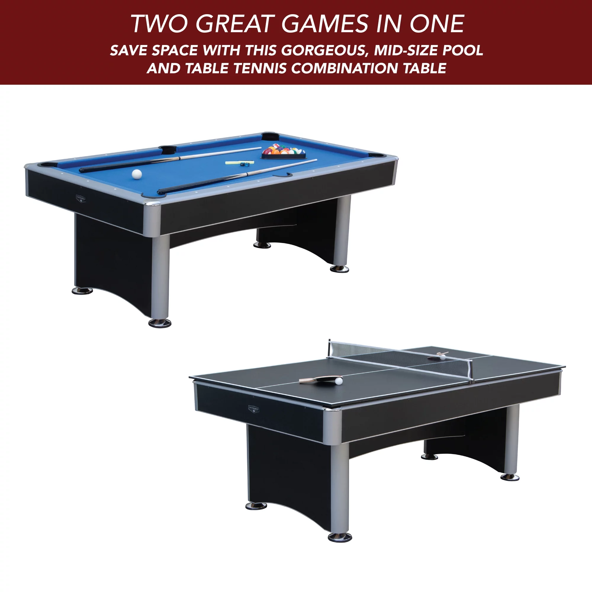 Hathaway Maverick II 7 ft. Pool Table with Table Tennis Top