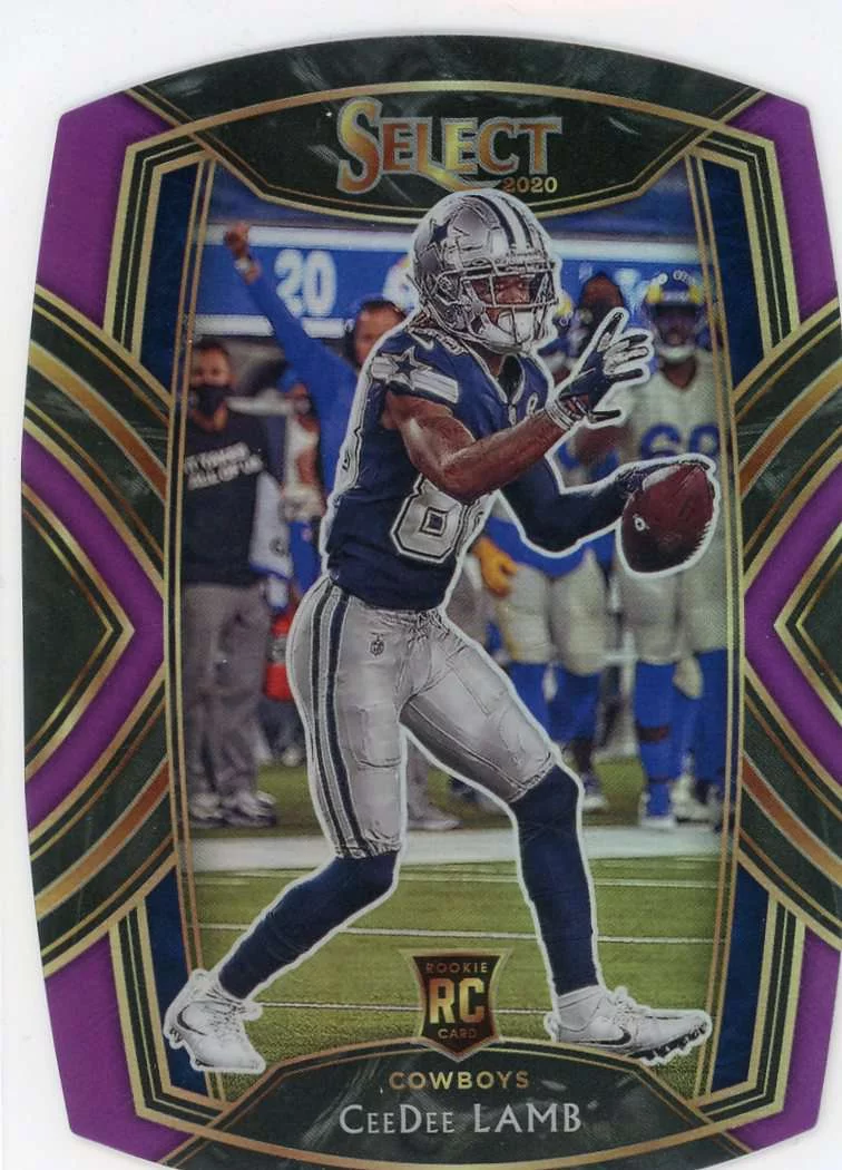 NFL 2020 Select Football CeeDee Lamb Purple Die-Cut Prizm Trading Card #257 (Rookie) (Panini)