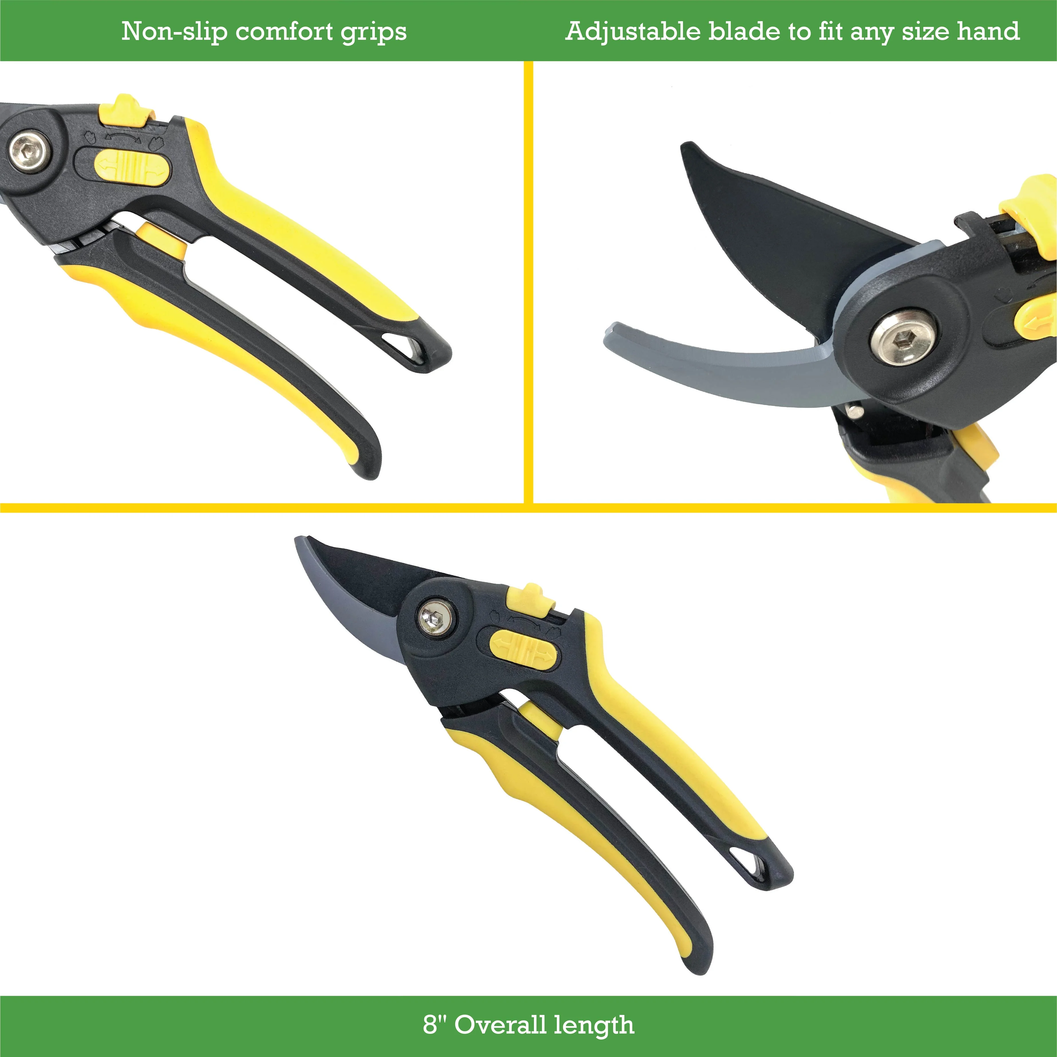 Expert Gardener Soft Grip Adjustable Pruner, 3/4