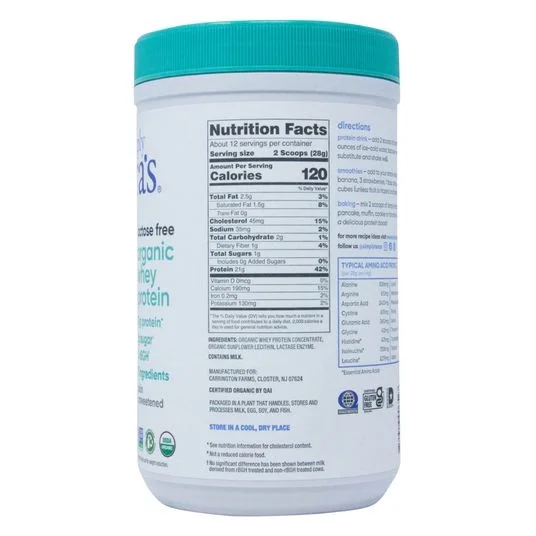 Tera\'s Whey Protein Powder, Grass-Fed, Lactose Free, Plain, Organic-12 oz