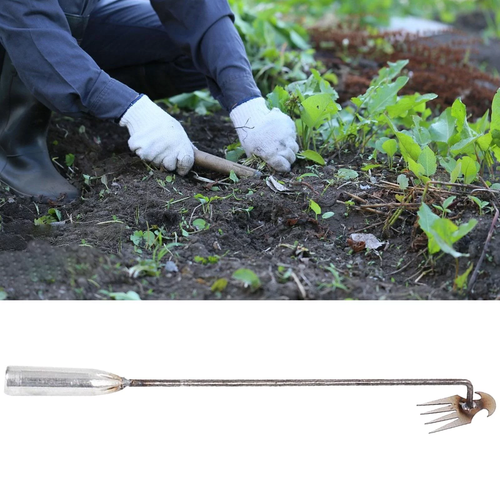 Weeds Puller New Weeding Artifact Uprooting Weeding Tool, Yard Tools 4-Claw Weeder Tools, Weeding Tools Gardening Long Handle 50cm