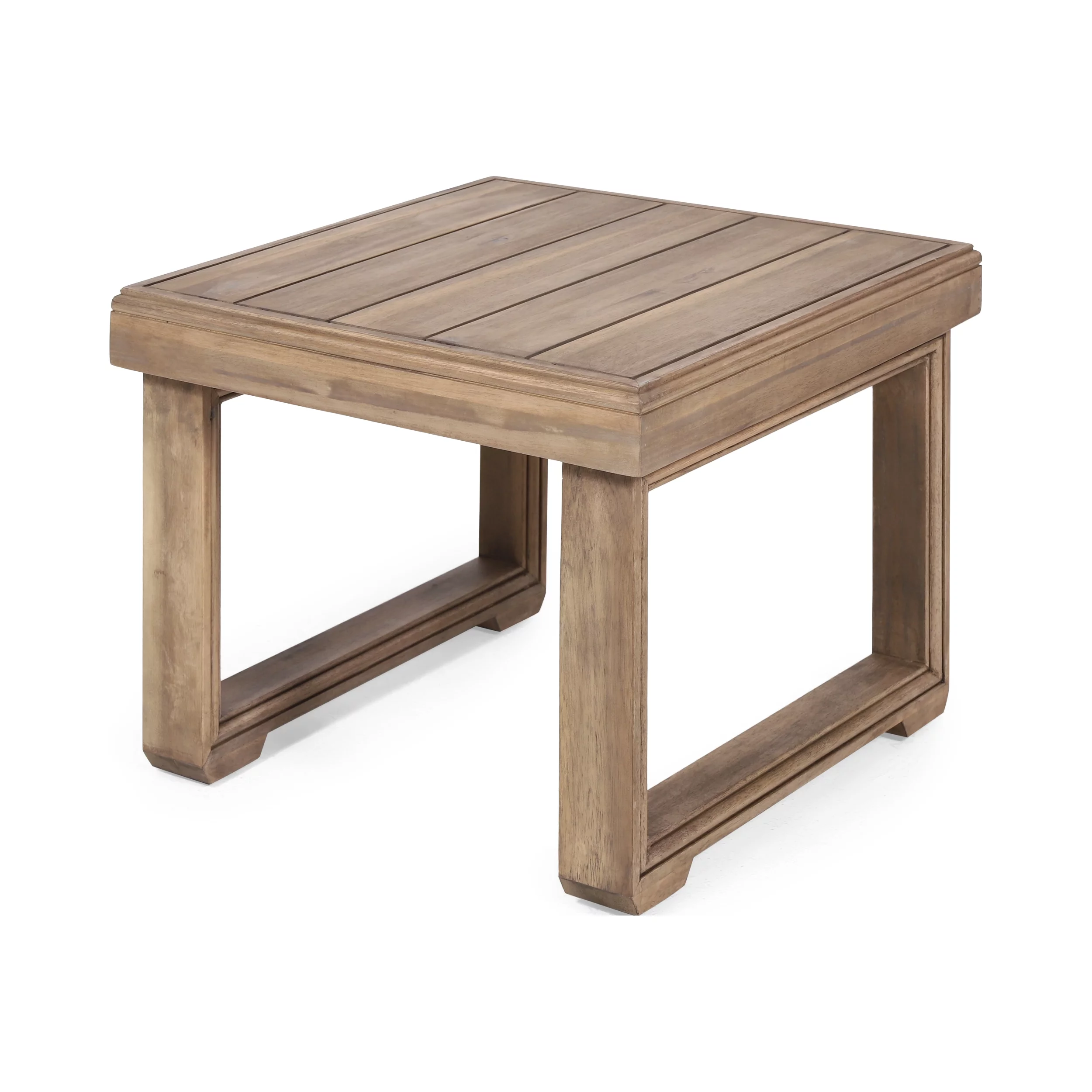 Andrae Outdoor Acacia Wood Side Table, Brown