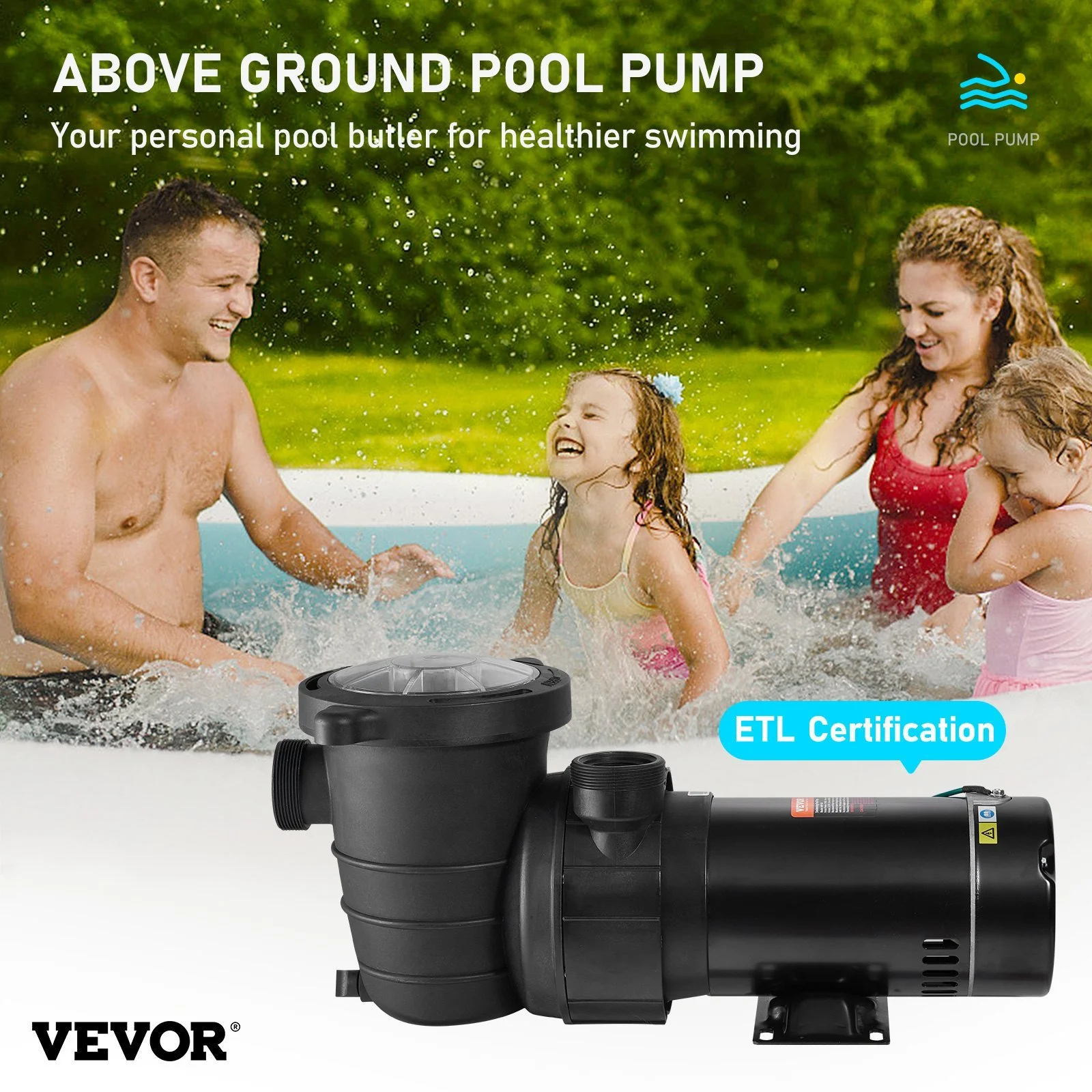 Vevor  2 HP 115V 1500W Swimming Pool Pump