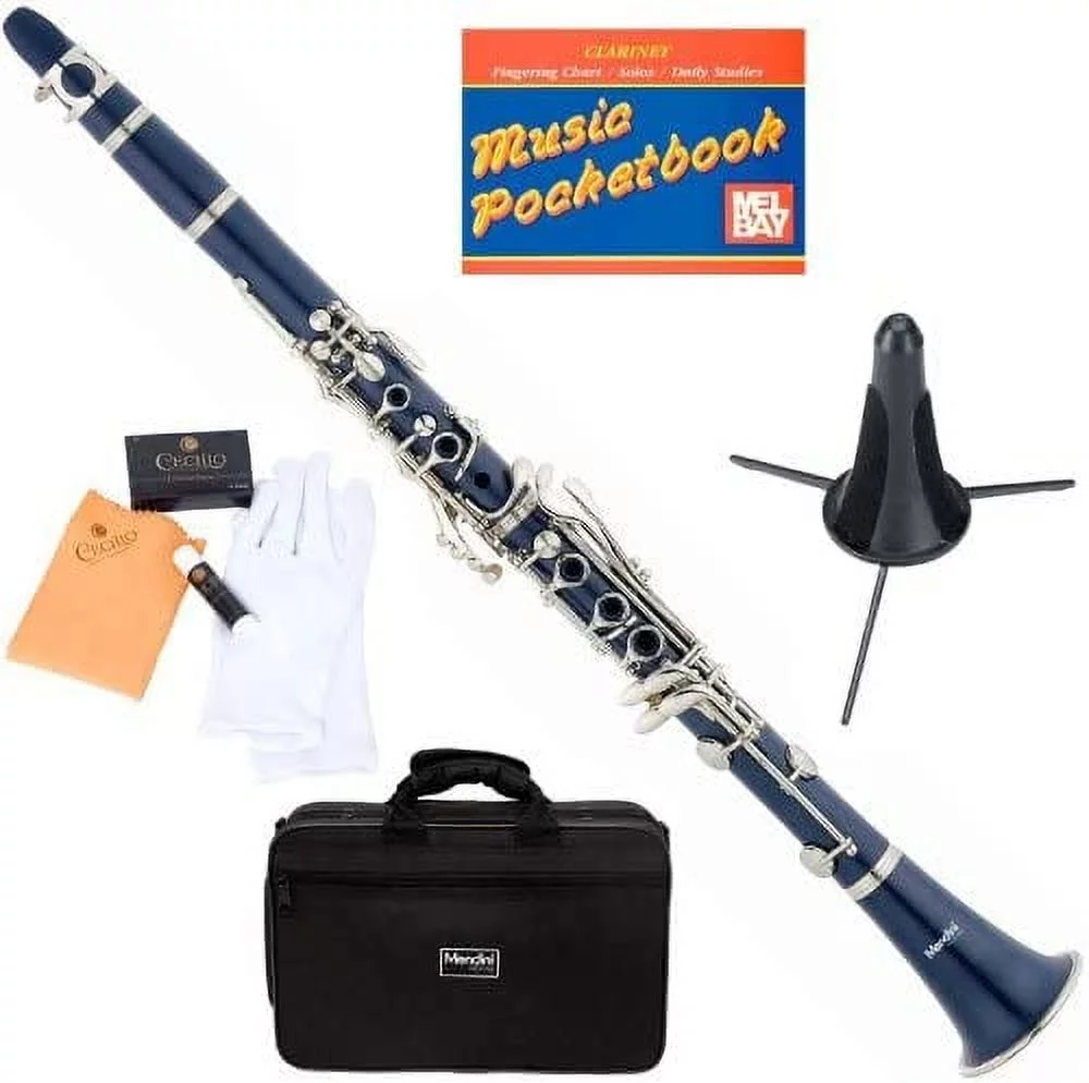 Mendini by Cecillo Bb Clarinet w/Case for Students, Adults and Kids