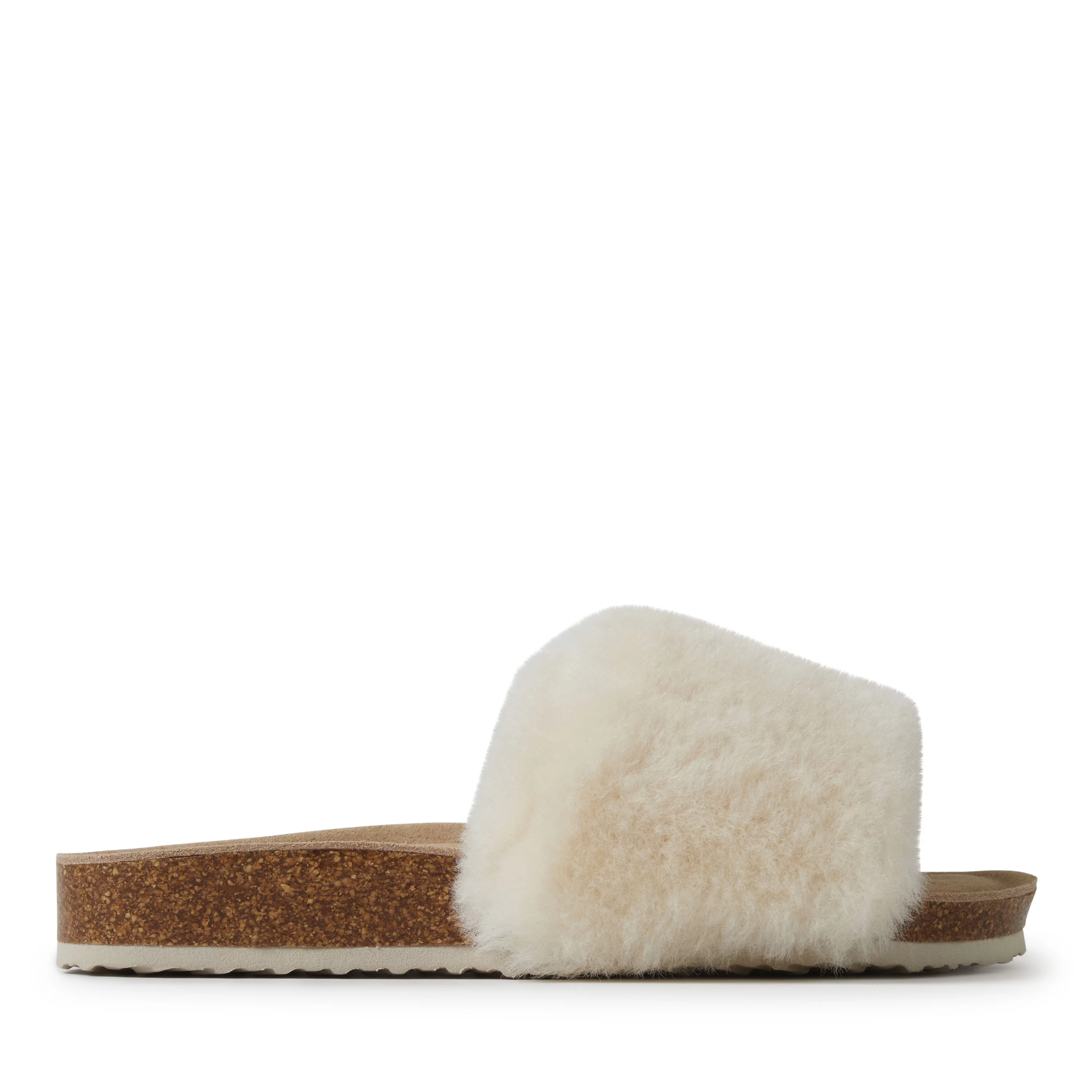 Fireside by Dearfoams Women's Canberra Genuine Shearling Band Footbed Slide Slippers