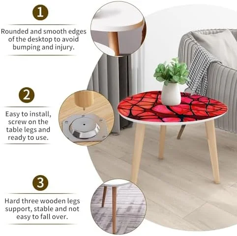 TQJKLFDY Small Coffee Nesting  Abstract Stained Glass Mosaic Triangle End  Center   Modern   Room Bedroom Balcony