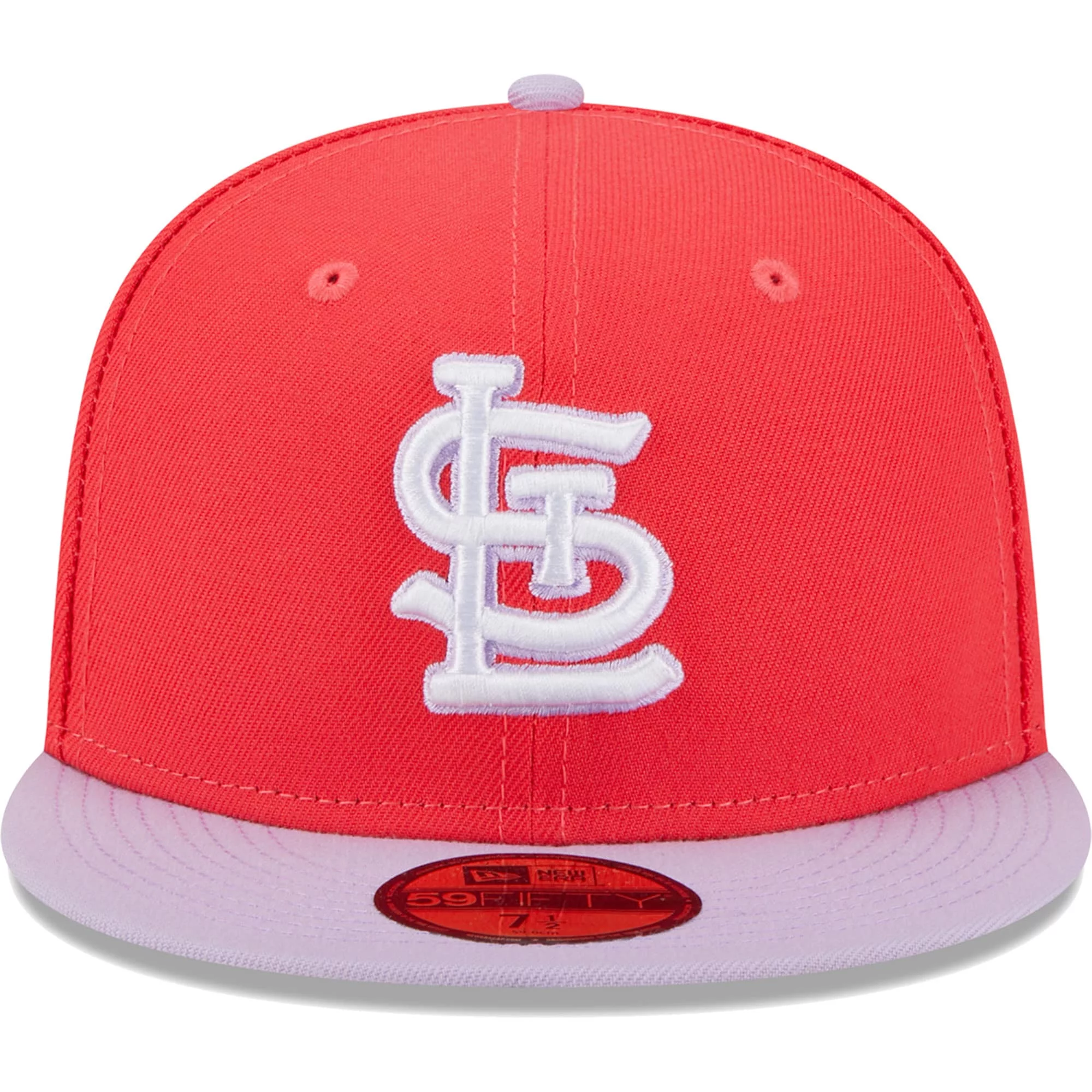 Men's New Era Red/Lavender St. Louis Cardinals Spring Color Two-Tone 59FIFTY Fitted Hat
