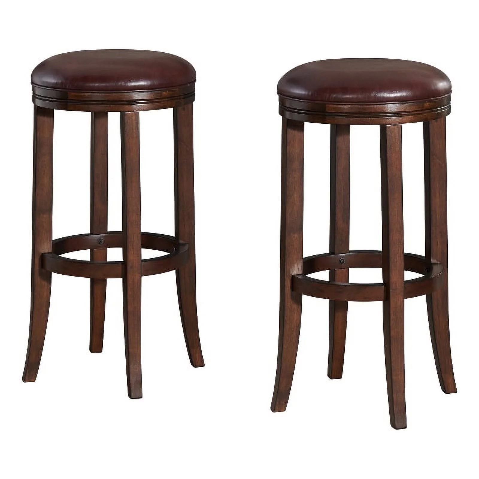 Alaterre Furniture Natick Bar Height Stool - Distressed Walnut - Set of 2