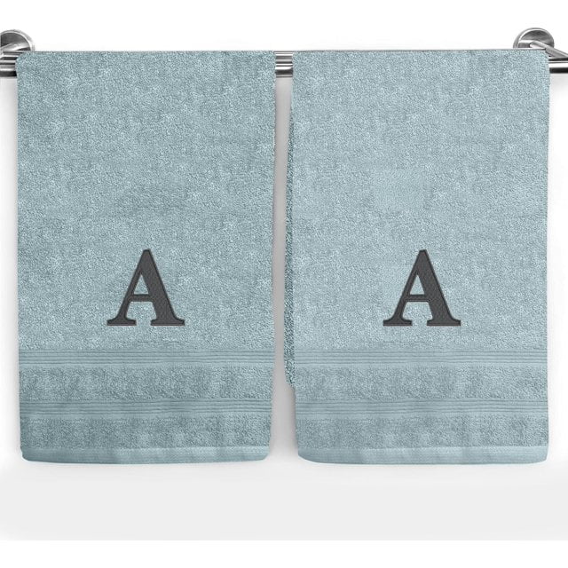 Ben Kaufman Sales Custom Monogrammed Hand Towels for Bathroom Set of 2-100% Cotton 17