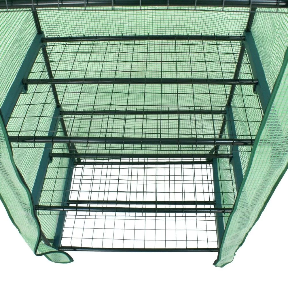 2PCS 4 Tier Mini Greenhouse | Waterproof Portable | PE Cover and Roll-Up Zipper