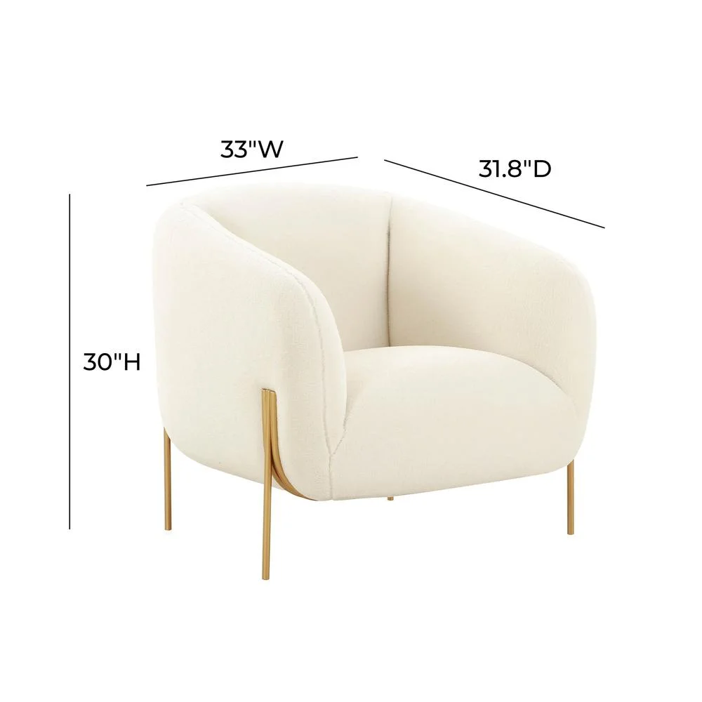 TOV Furniture Kandra Cream Shearling Accent Chair