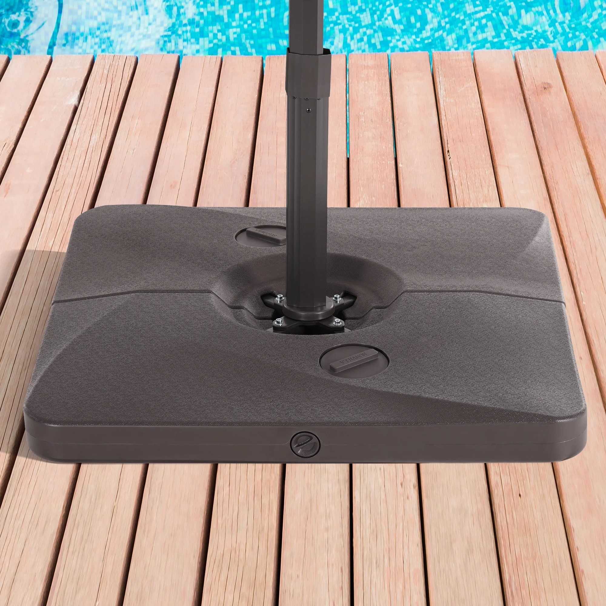 ACEGOSES Patio Cantilever Umbrella Base Filled with Water/Sand HDPE Plastic for Outdoor Offset Umbrellas,Dark Brown