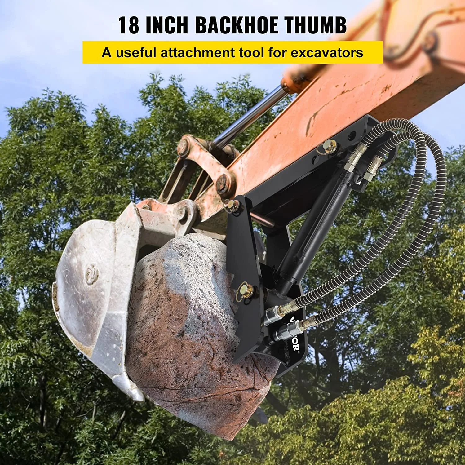 Vevor  18 in. Hydraulic Backhoe Thumb with 0.5 in. Thickness Heavy Duty Excavator