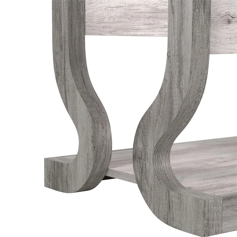 Bowery Hill Modern Wood 1-Drawer End Table with Shelf in White