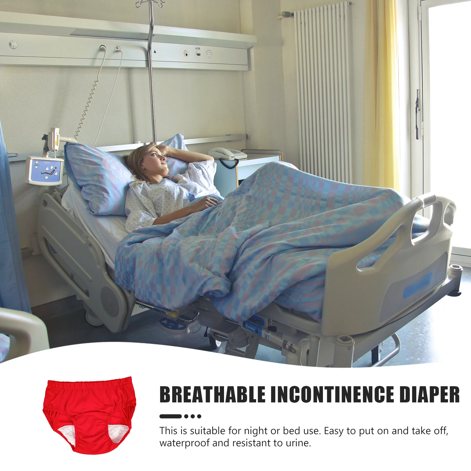 Red Cotton Adult Diaper Incontinence Underwear Elderly Aldult Comfortable Travel Man