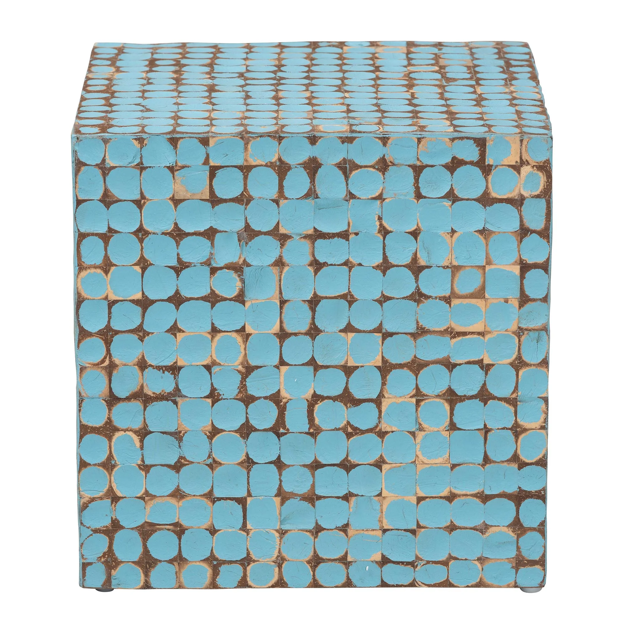 bali & pari Janella Boho End Table, Square, Sky Blue