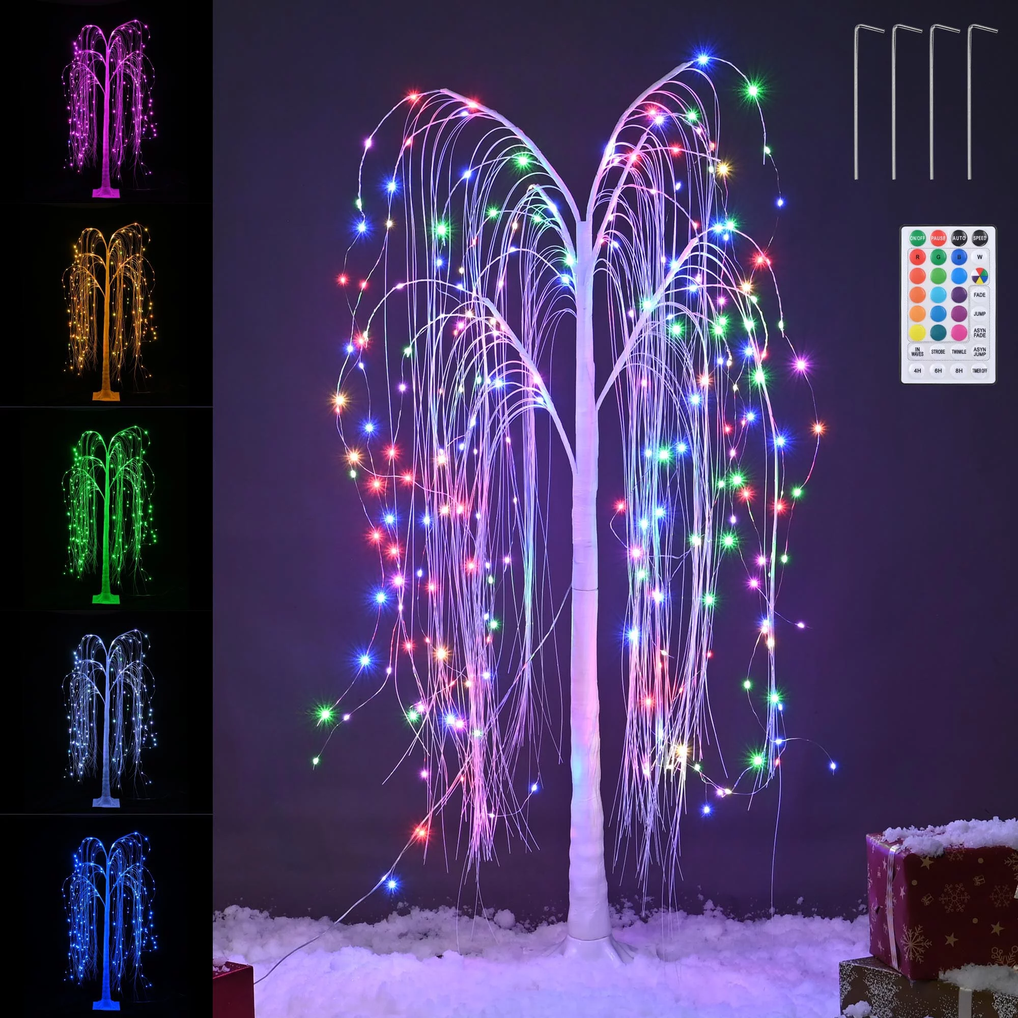 Yescom 5 Ft Willow Tree Light 216 RGB LED Color Changing Home Outdoor Christmas Decor
