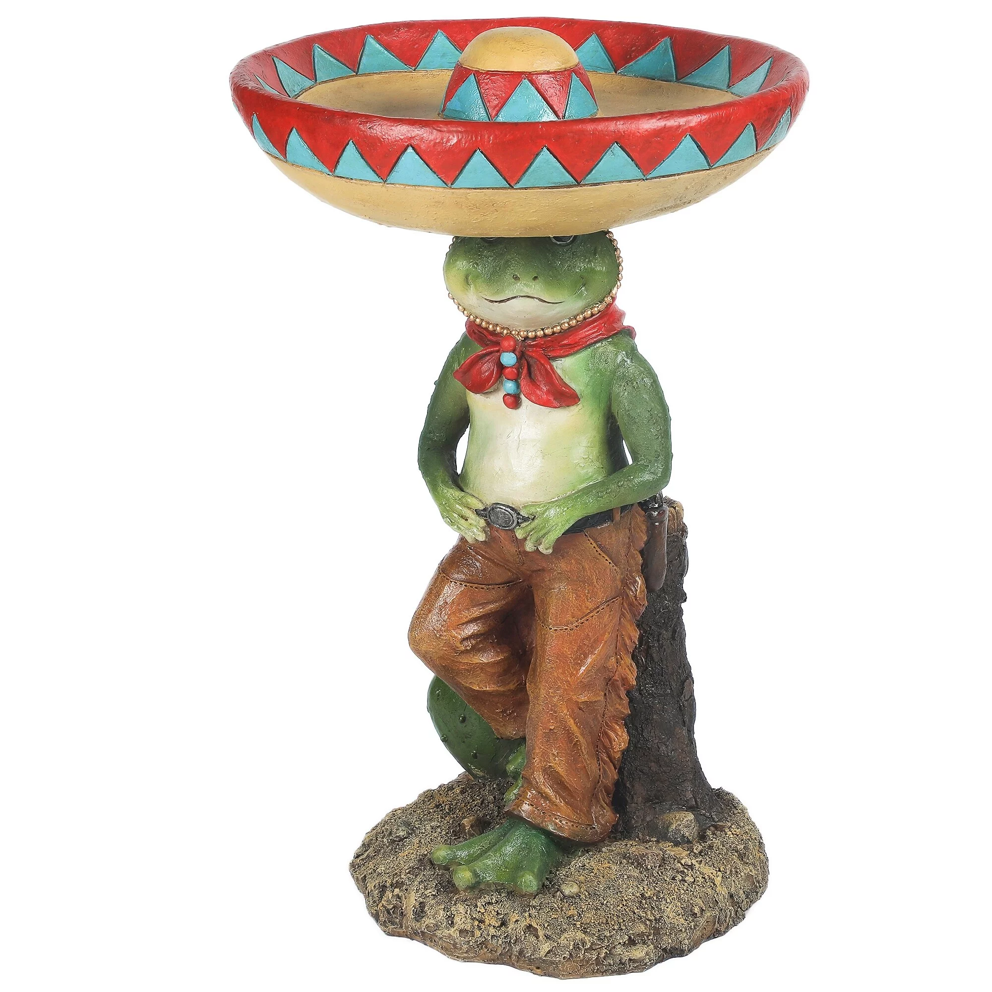 Luxen Home Resin Southwestern Frog Bird Bath