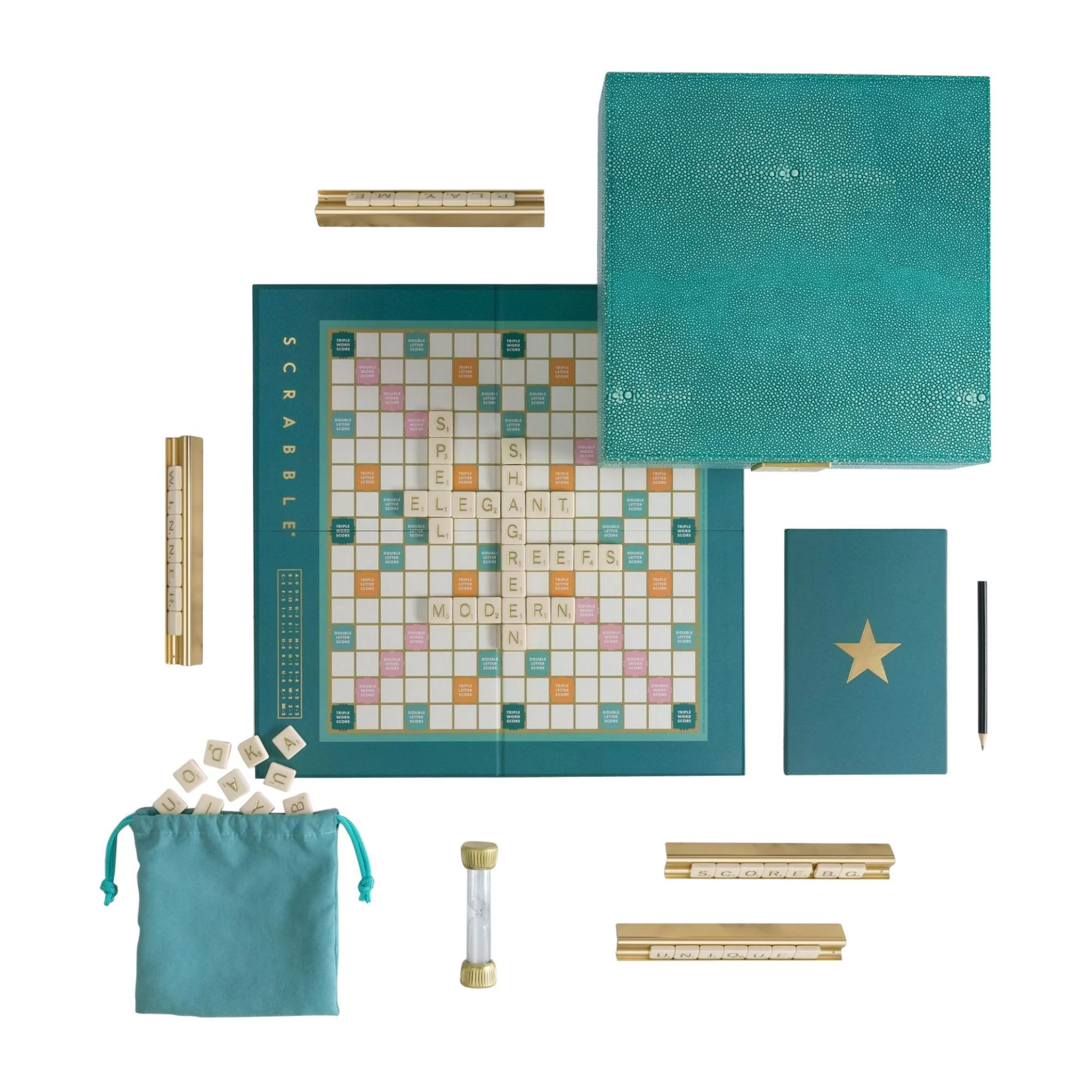 WS Game Company Scrabble Del Mar Shagreen Edition
