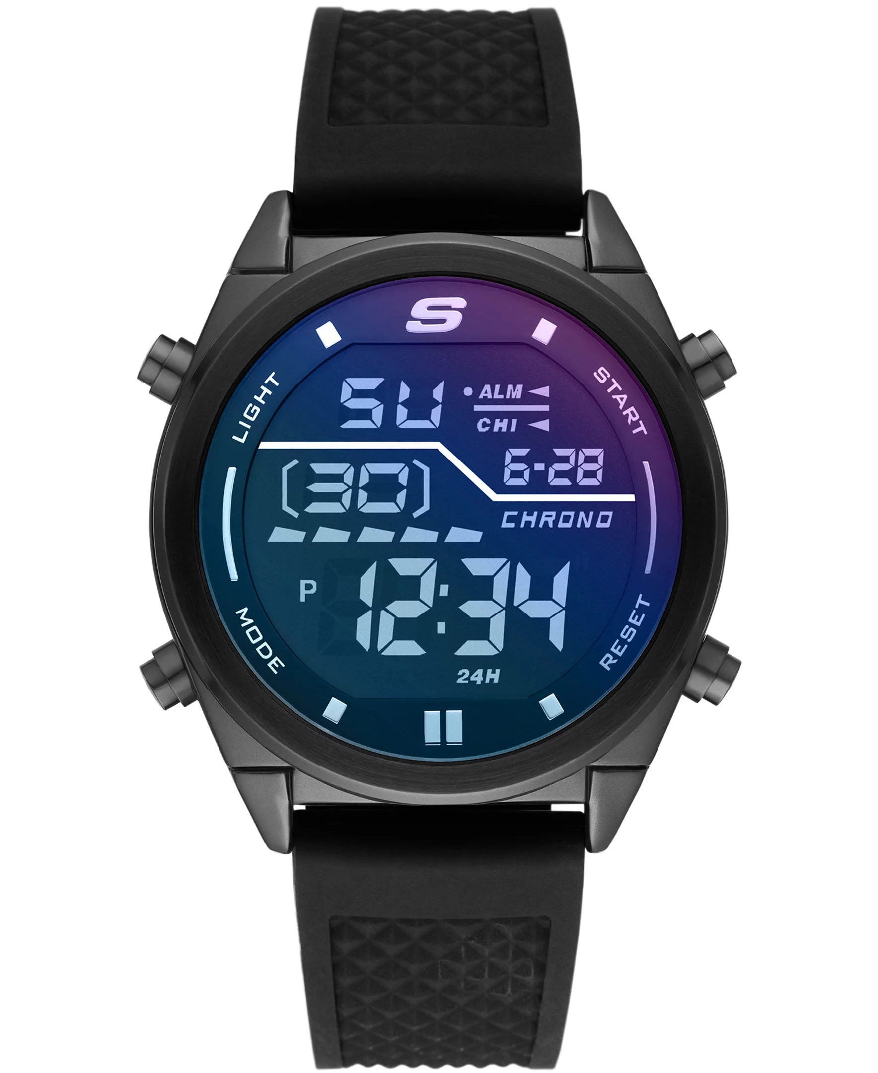 Skechers Mens Digital Watch Black Silicone Band (SR5142W)