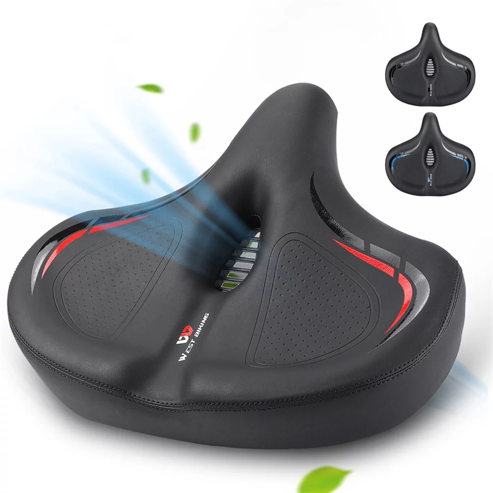 WEST BIKING Bicycle saddles,Pad Road Breathable Elasticity Bike Saddle Road Breathable Antislip PU Pad Road Soft Waterproof PU Thickened Elasticity Bike LAOSHE BUZHI Vifaleno WENZI ADBEN