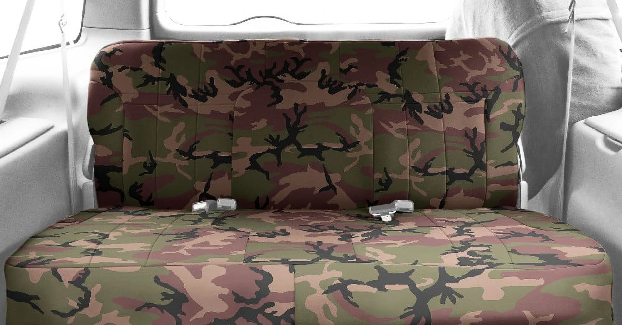 CalTrend Rear Solid Bench Camo Seat Covers for 1998-2004 Chevy/GMC S10|Sonoma - CV305-92KR Retro Insert and Trim