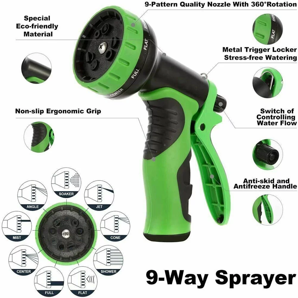 100ft Flexible Garden Water Hose 4X Stronger Deluxe Expandable Heavy Duty Hose