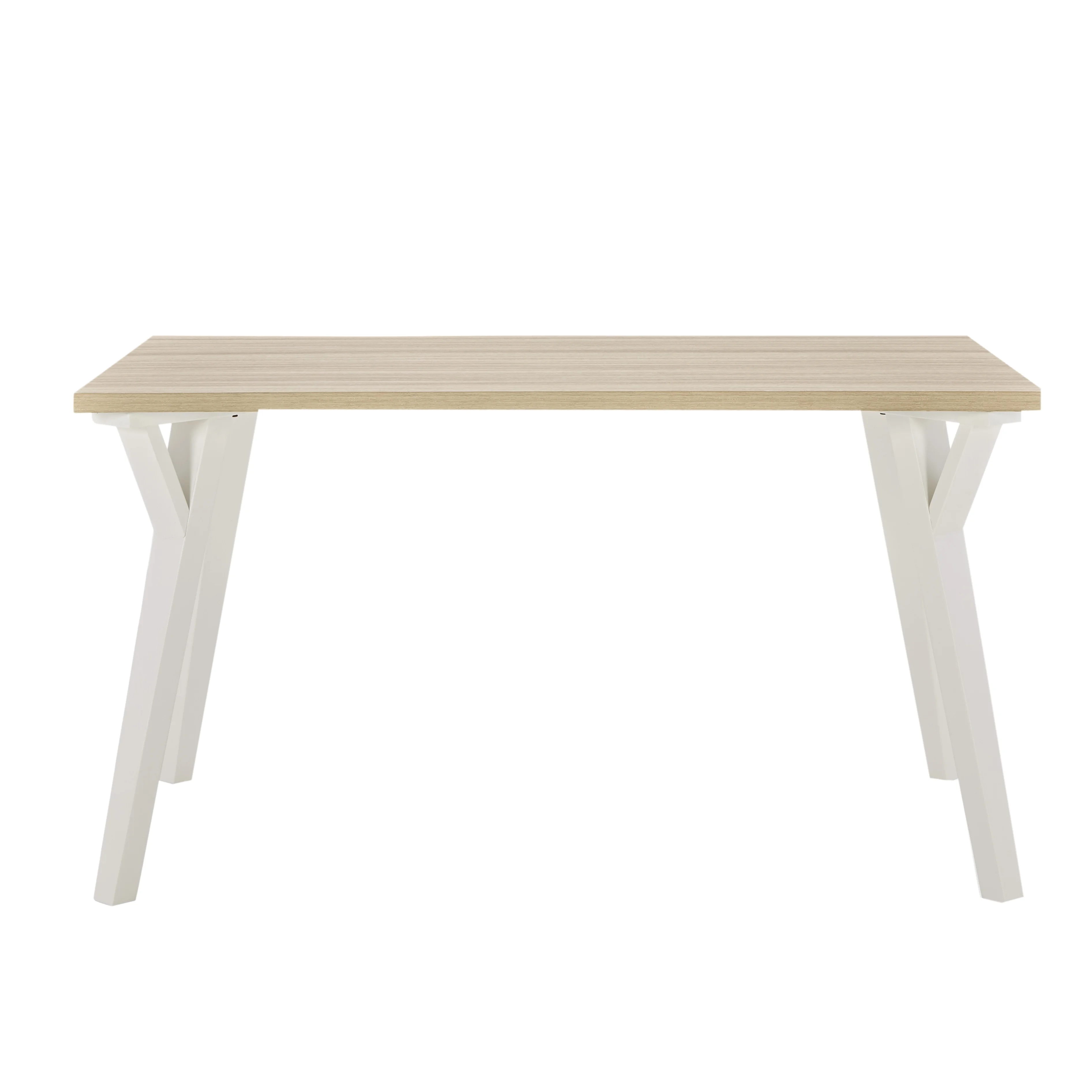 Roundhill Furniture Alwynn Contemporary Rectangular Dining Table, White and Natural Wood