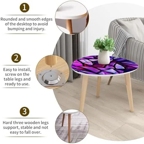 CHGBVC Small Coffee Nesting  Abstract Stained Glass Mosaic Triangle End  Center   Modern   Room Bedroom Balcony