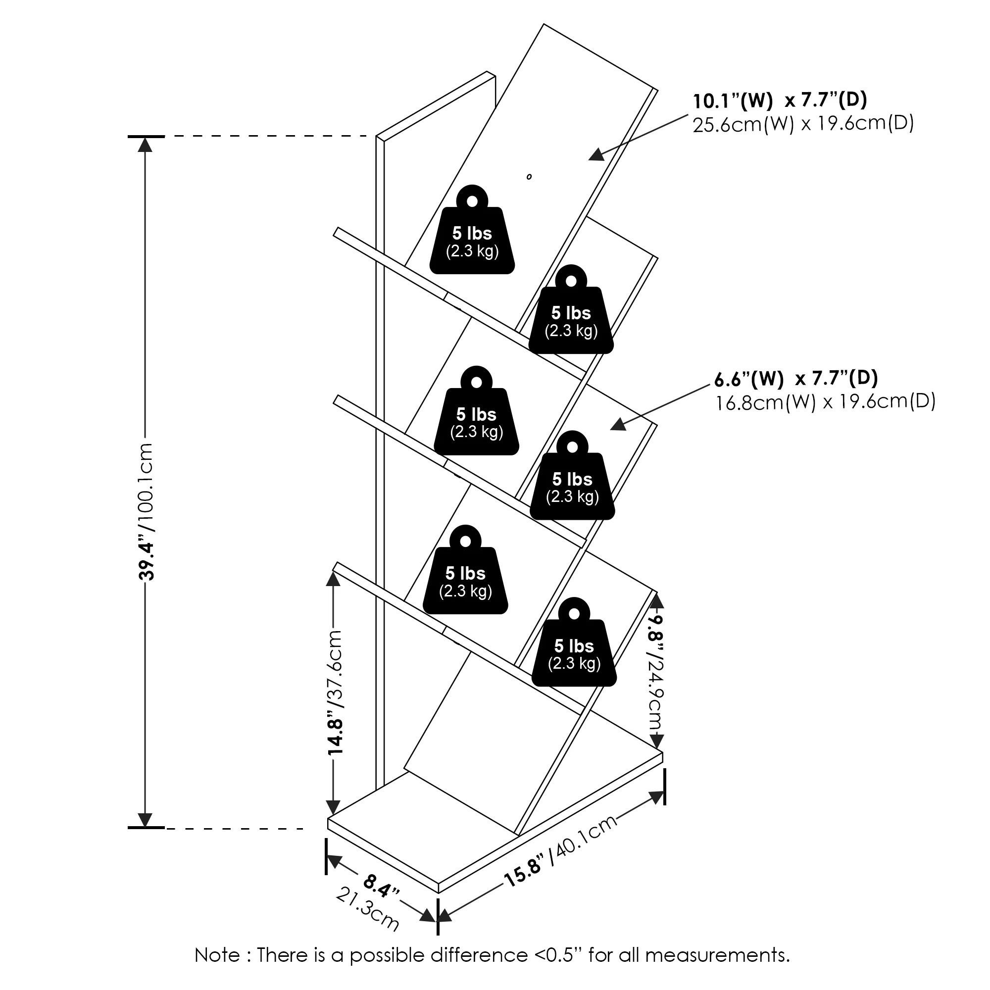 Furinno Tree Bookshelf 7-Tier Floor Standing Tree Bookcase, Amber Pine