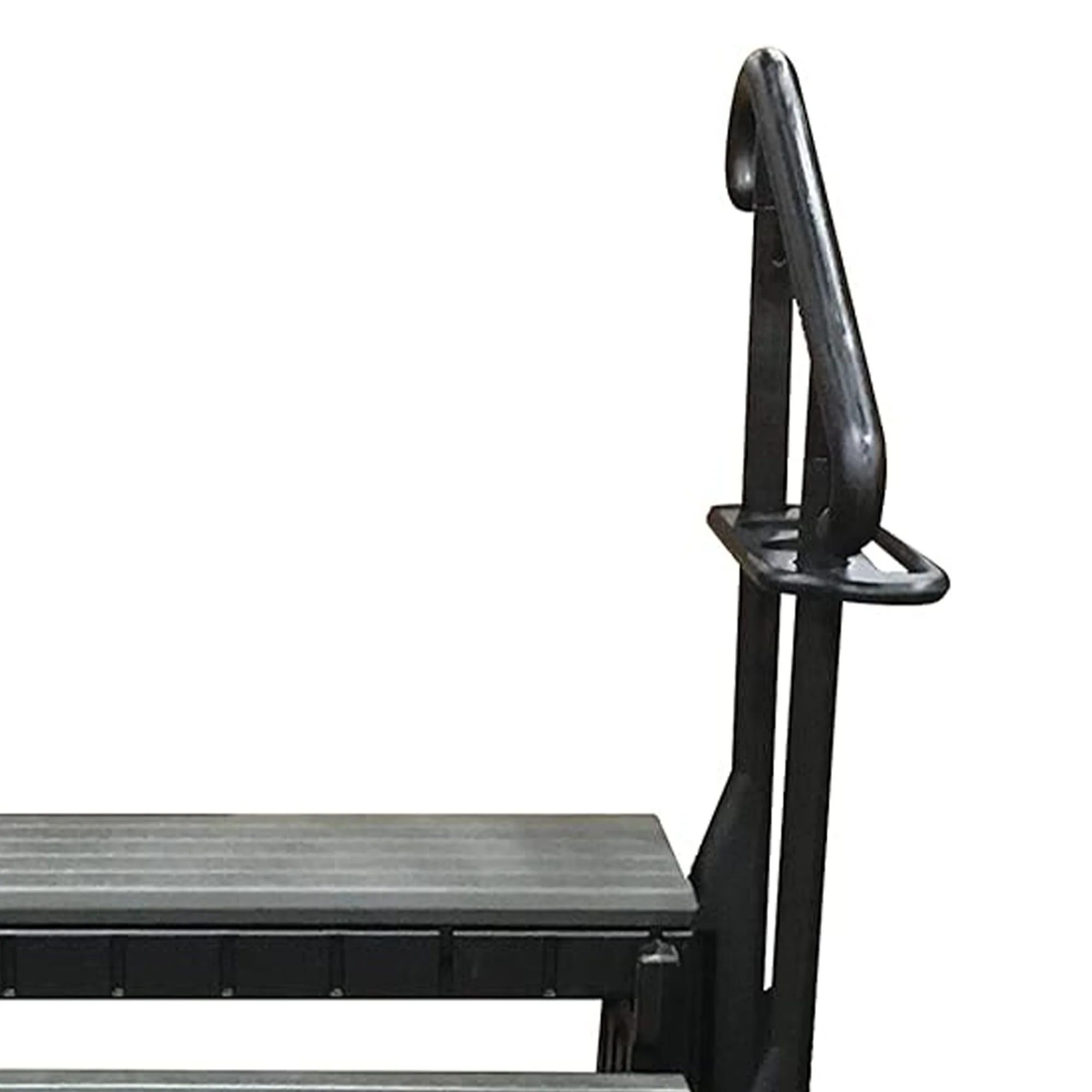 Confer Plastics 36” 3 Signature Spa Step with Curved Handrails, Gray/Black