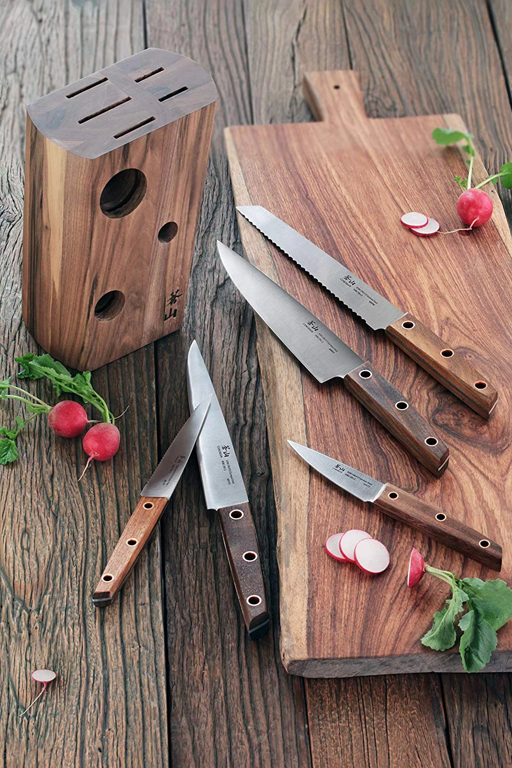 Cangshan W Series 59960 6 Piece German Steel Knife Block Set, Walnut