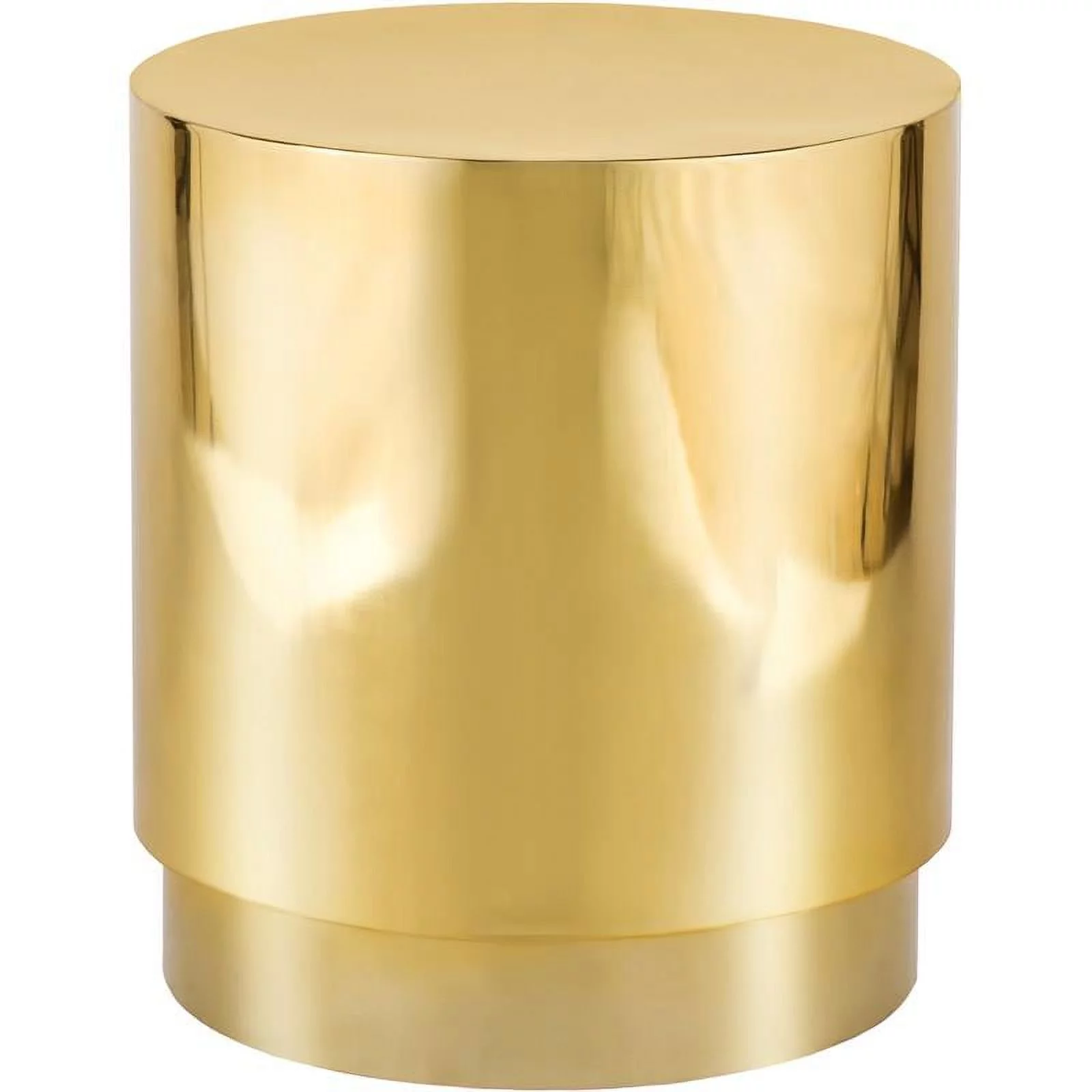 Meridian Furniture Jazzy Gold Stainless Steel Drum End Table