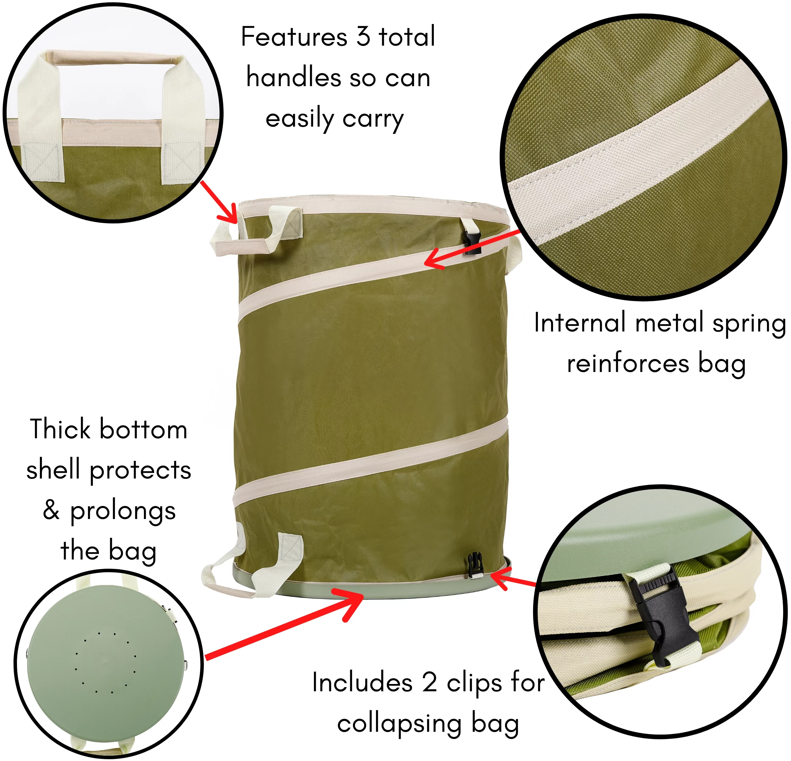 BirdRock Home 30 Gallon Collapsible Lawn and Leaf Bag - Green