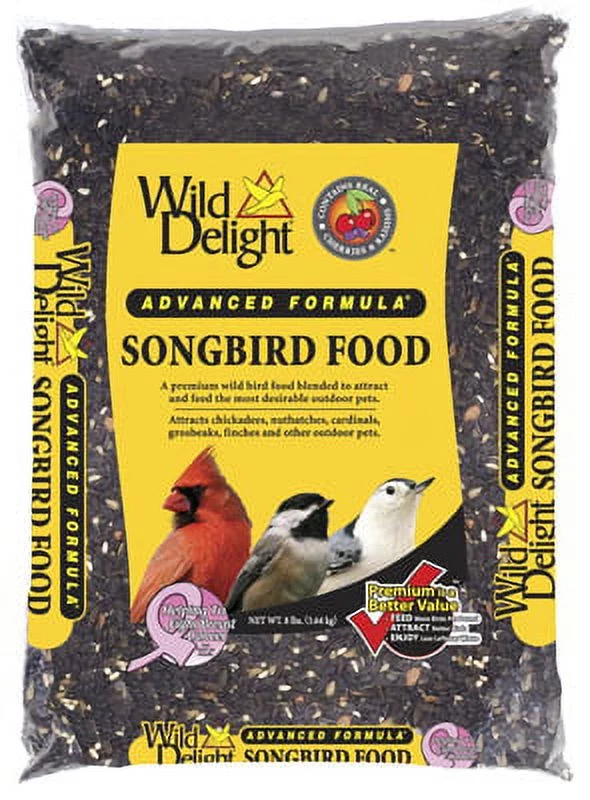 Wild Delight 8 LB Songbird Bird Food Contains Sunflower Safflower Kern, Each