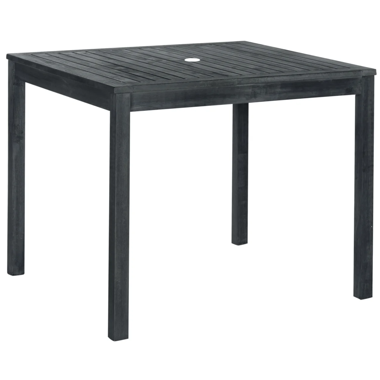 SAFAVIEH Bradbury Outdoor Modern 5 Piece Dining Set with Cushion, Dark Slate Grey/Beige