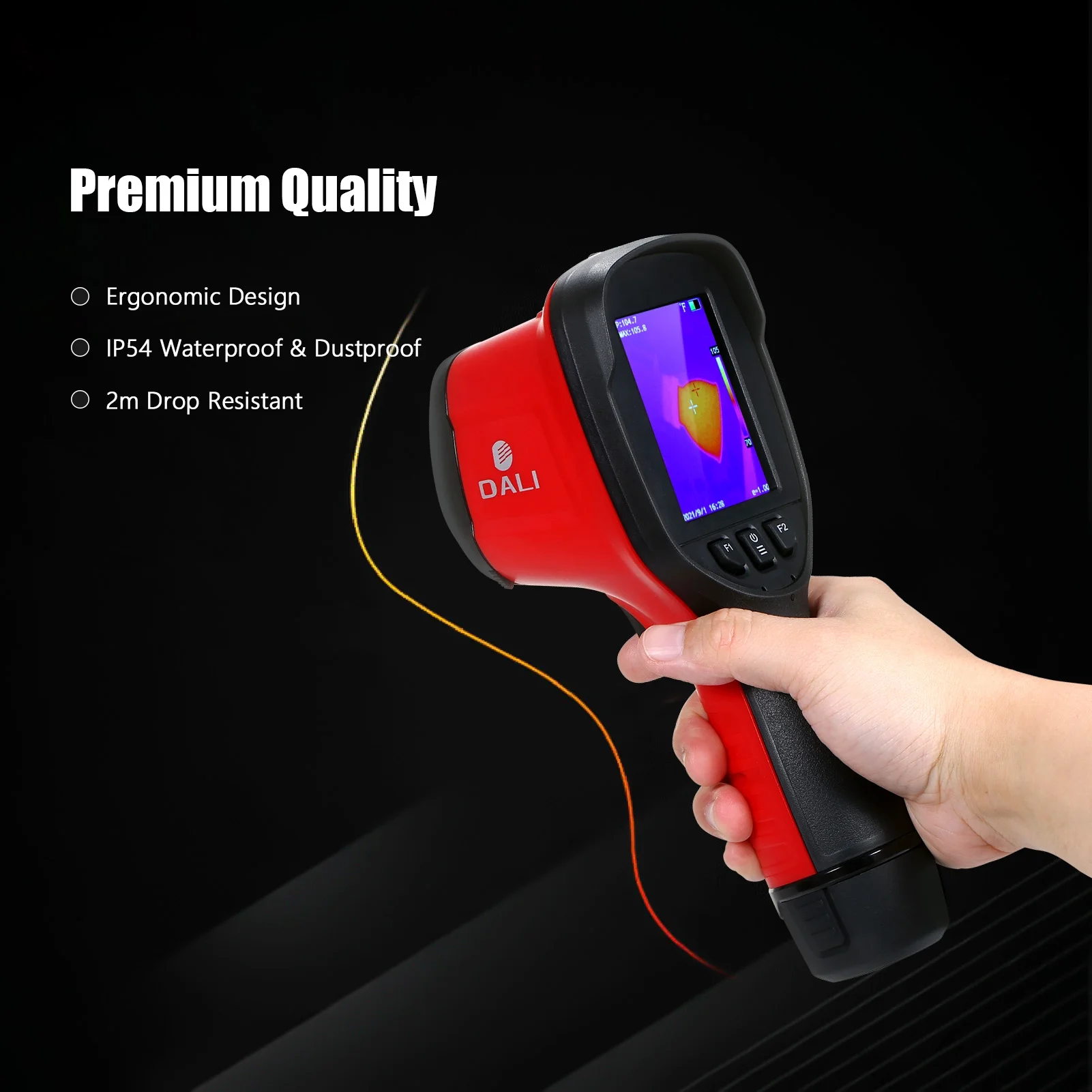 Thermal Imager,Professional Ir Thermal Handheld Temperature Auto Ir Thermal 160x120 Dali Camera 3.2-inch Lcd Temperature Auto Free Screen Reable Handheld 160x120 Infrared Thermal Color Dsfen