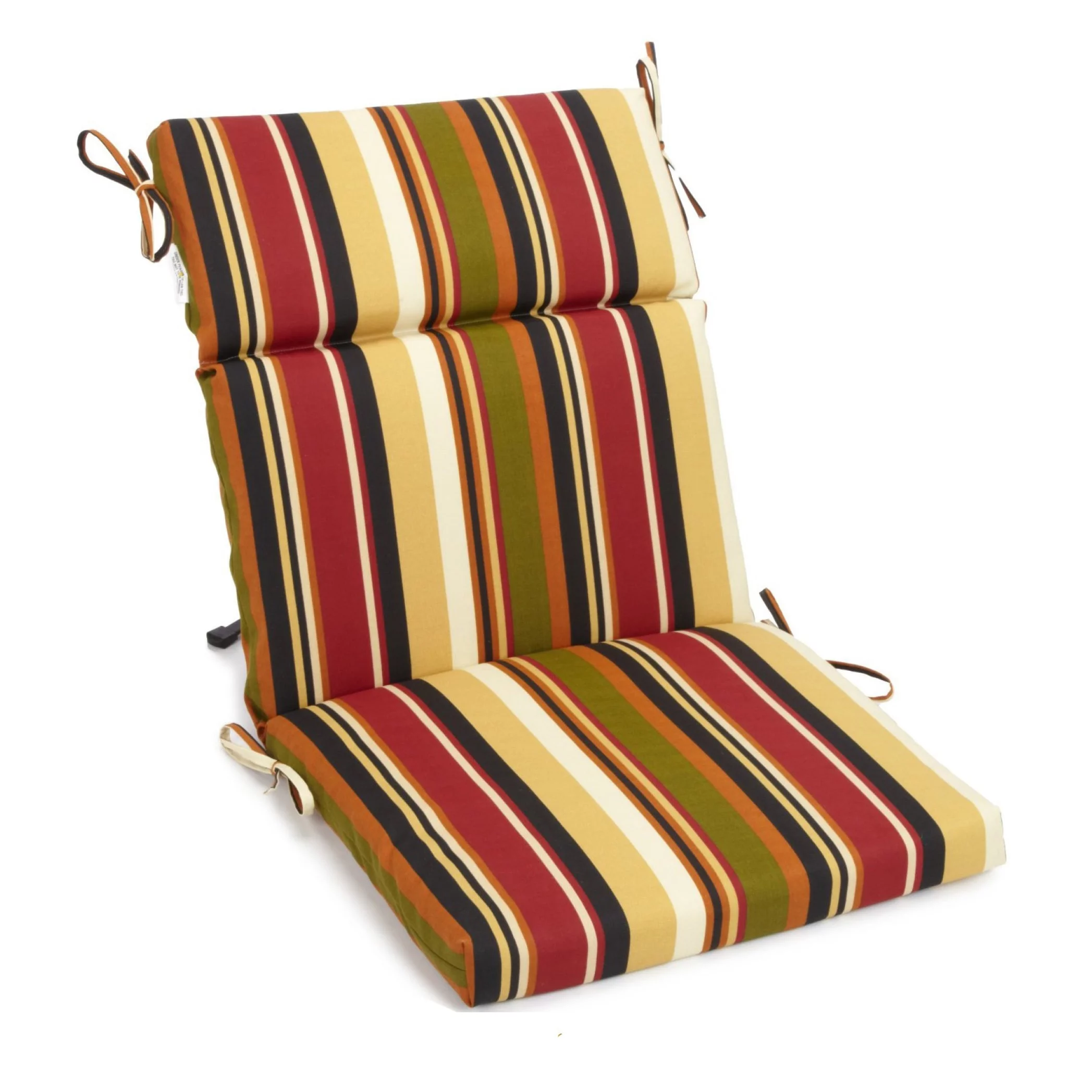 Blazing Needles  22 x 45 in. Spun Polyester Patterned Outdoor Squared Seat & Back Chair Cushion, Alenia Pompeii