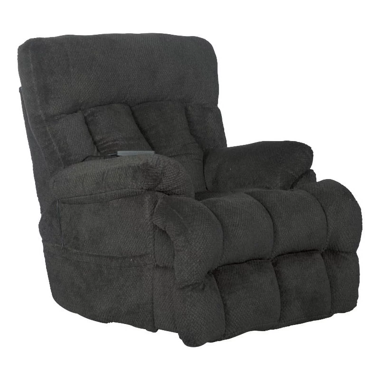 Bowery Hill Power Recliner with Adjustable Headrest & Lumbar in Soft Gray Fabric
