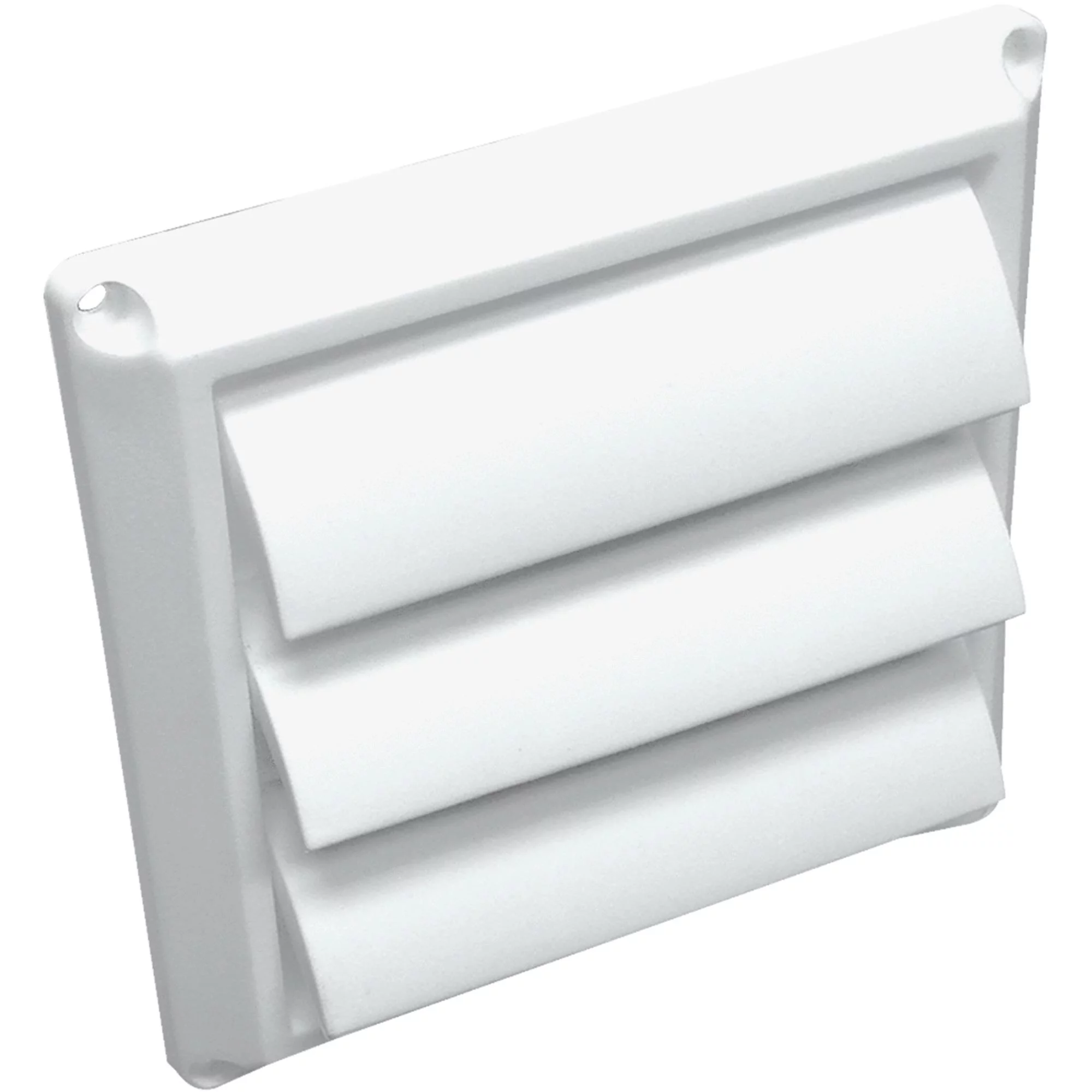 Lambro 1423W Plastic Louvered Vent, 4 inch, White