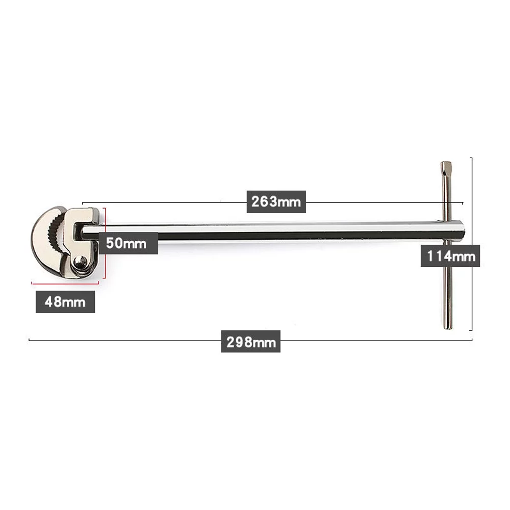 Walmeck Multifunctional Sink Carbon Steel Sewer Pipes Bathroom Plumbing Installation Disassembly Tool 180° Movable Heads 8-28mm Clamping Ranges