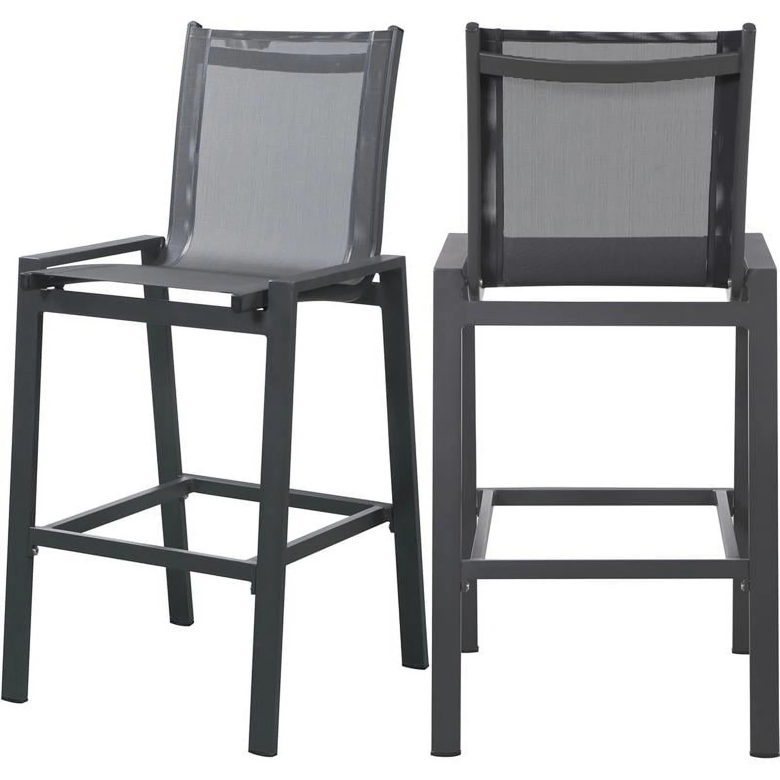 Meridian Furniture Nizuc Black Outdoor Patio Mesh Barstool (Set of 2)