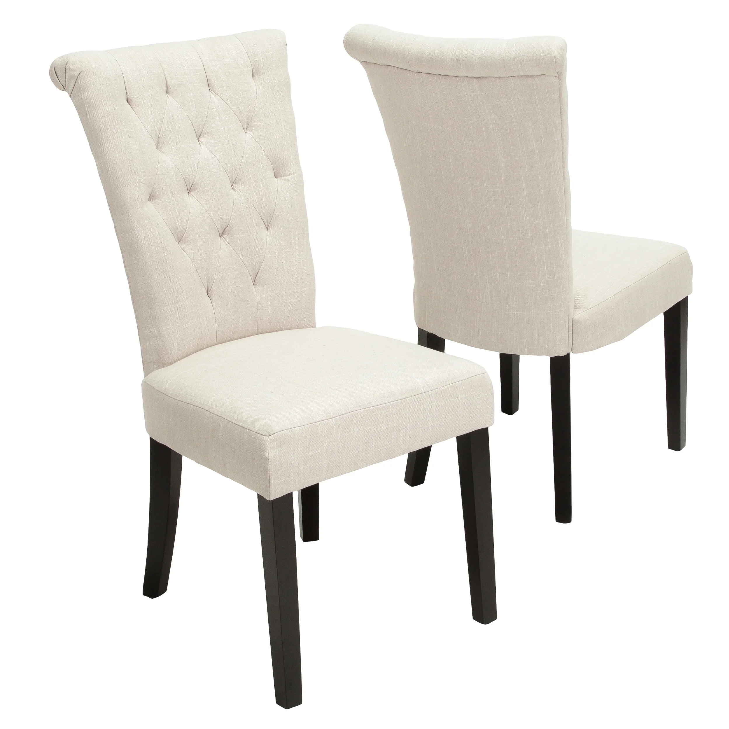 Alexandria Light Beige Fabric Wood Dining Chair (Set of 2)