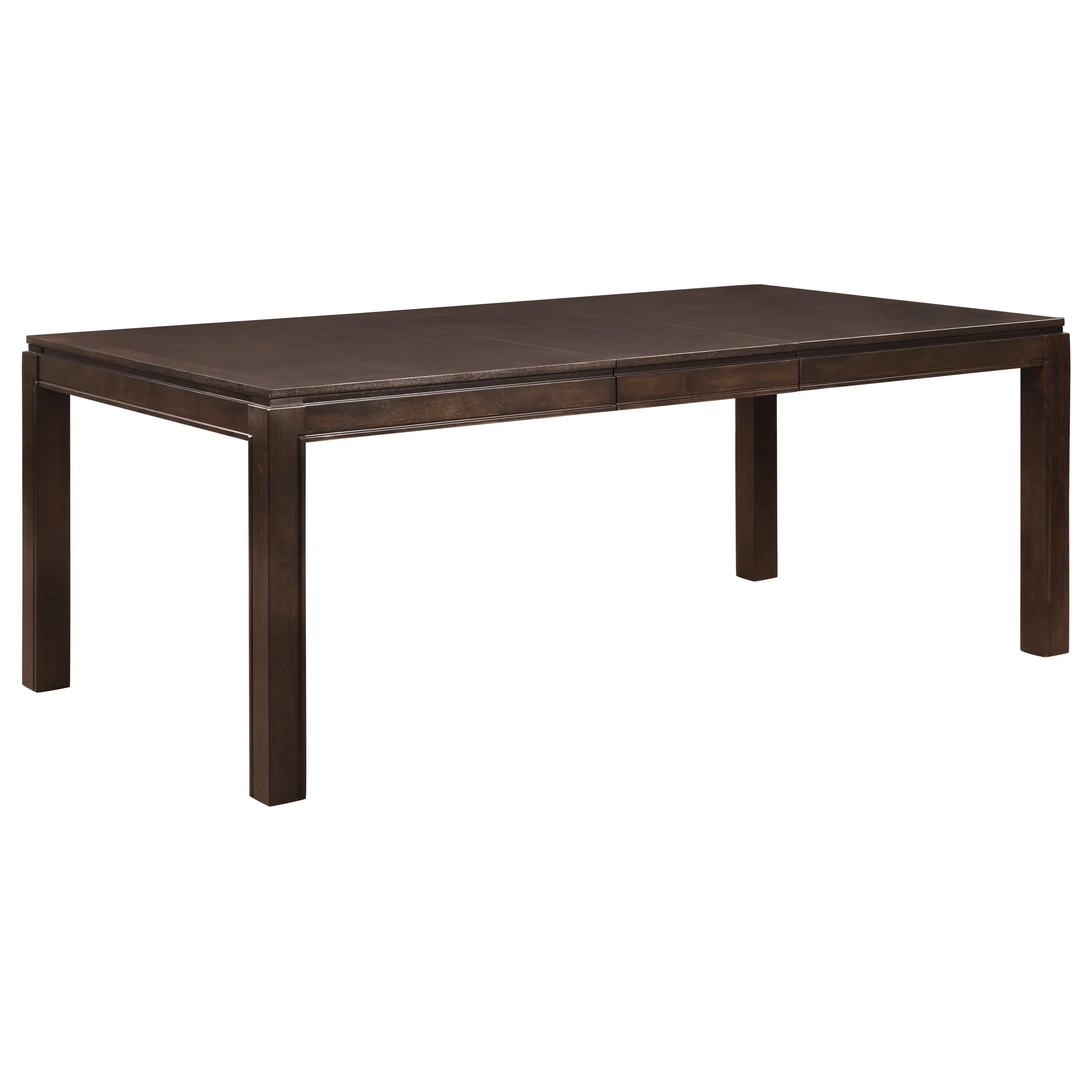 DeeHome Contemporary Design Dark Brown Finish 1pc Dining Table with Separate Extension Leaf Wooden Dining Furniture