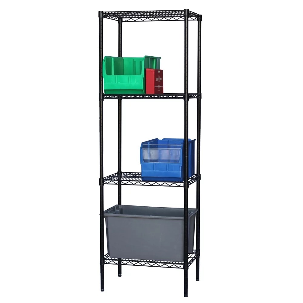 Shelving Inc. Black Wire Shelving with 4 Tier Shelves - 8