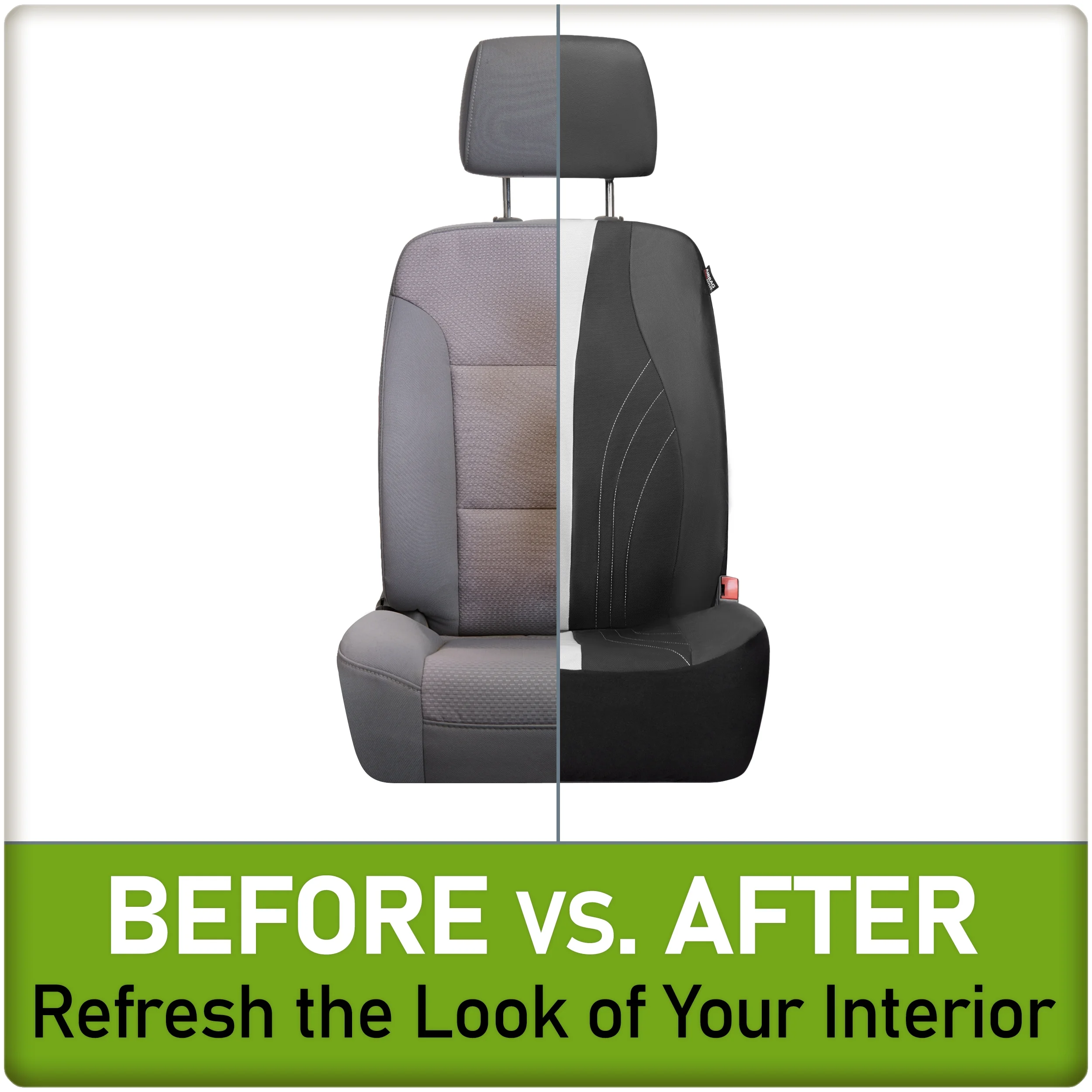 Auto Drive 2-Piece Black-White Marlo Seat Covers