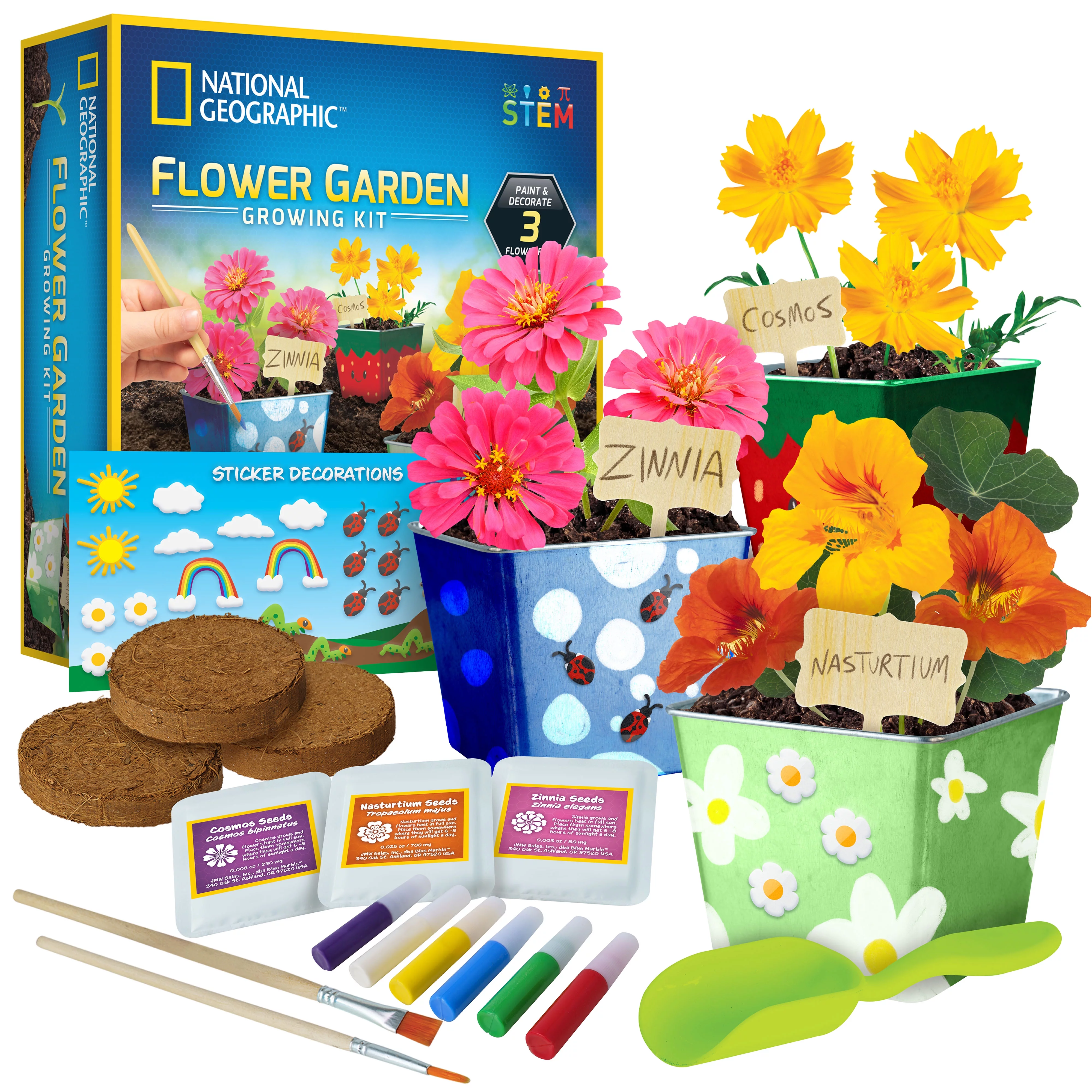 NATIONAL GEOGRAPHIC Flower Growing Gardening Kit for Unisex Children and Teens (Age Group: 6 to 12 Years)