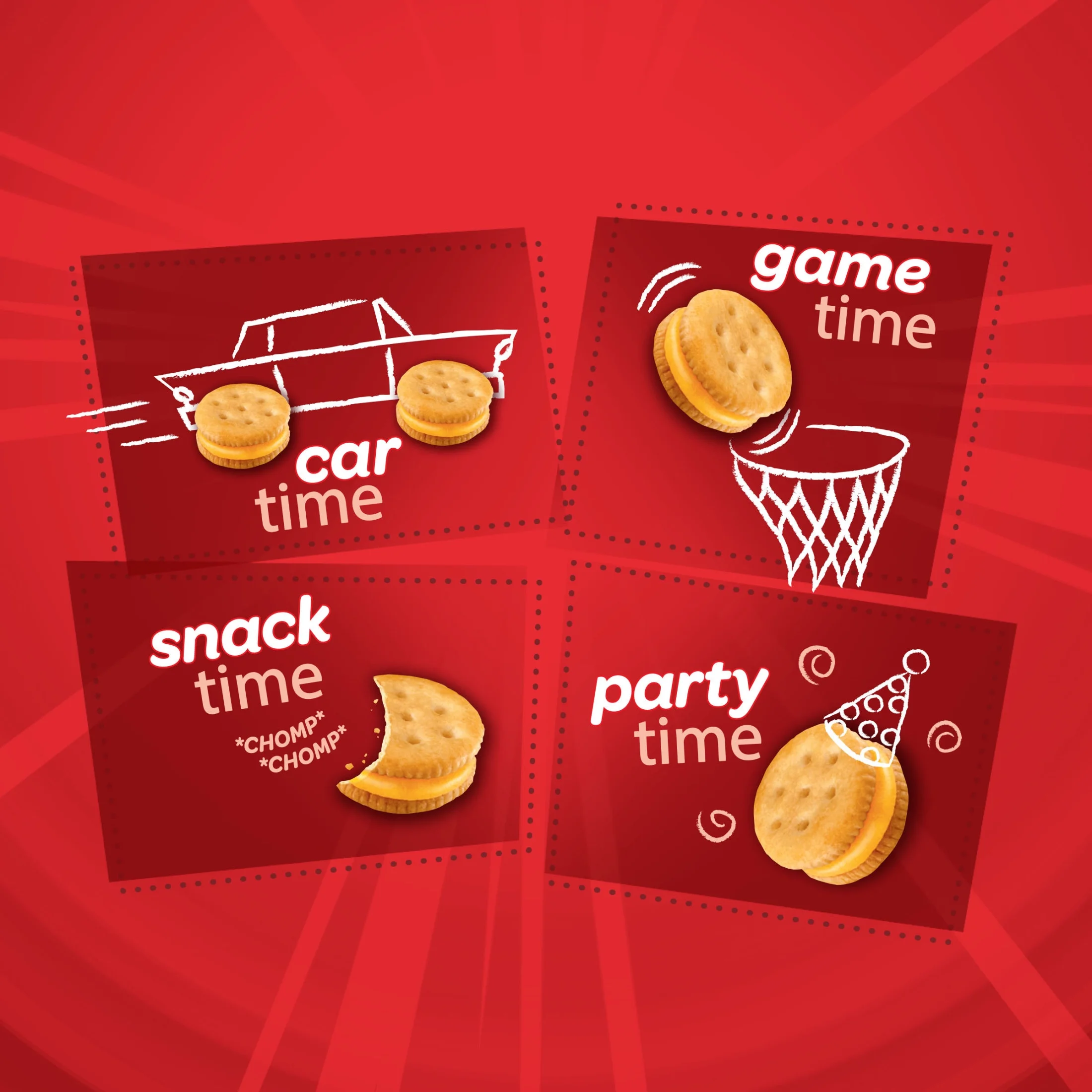 (3 pack) RITZ Bits Cheese Sandwich Crackers, 8.8 oz